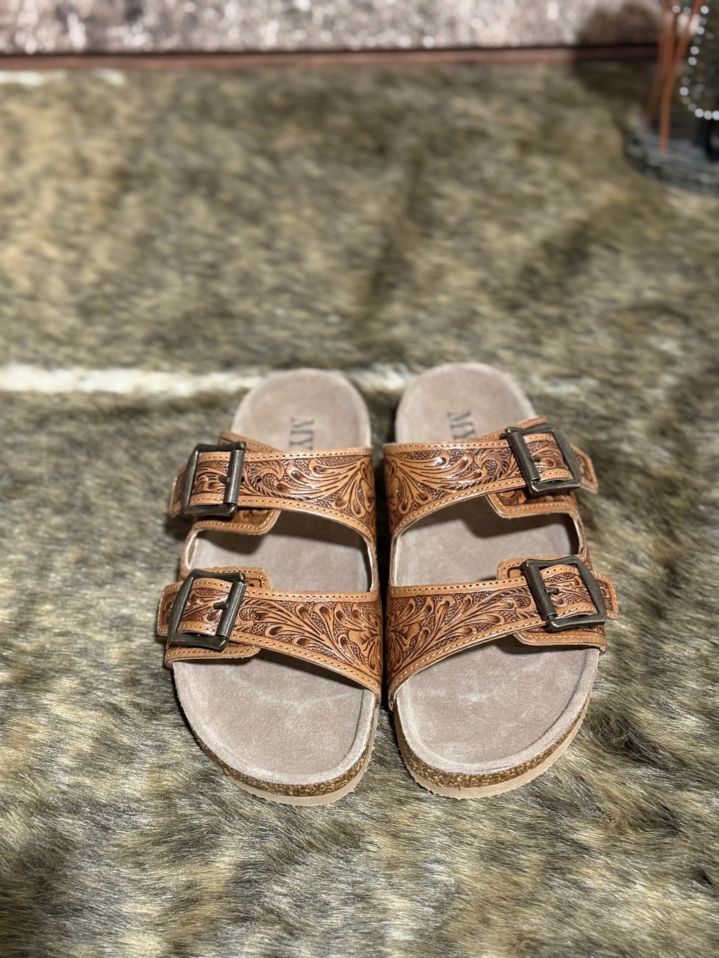 Falling Feather Sandals- Brown