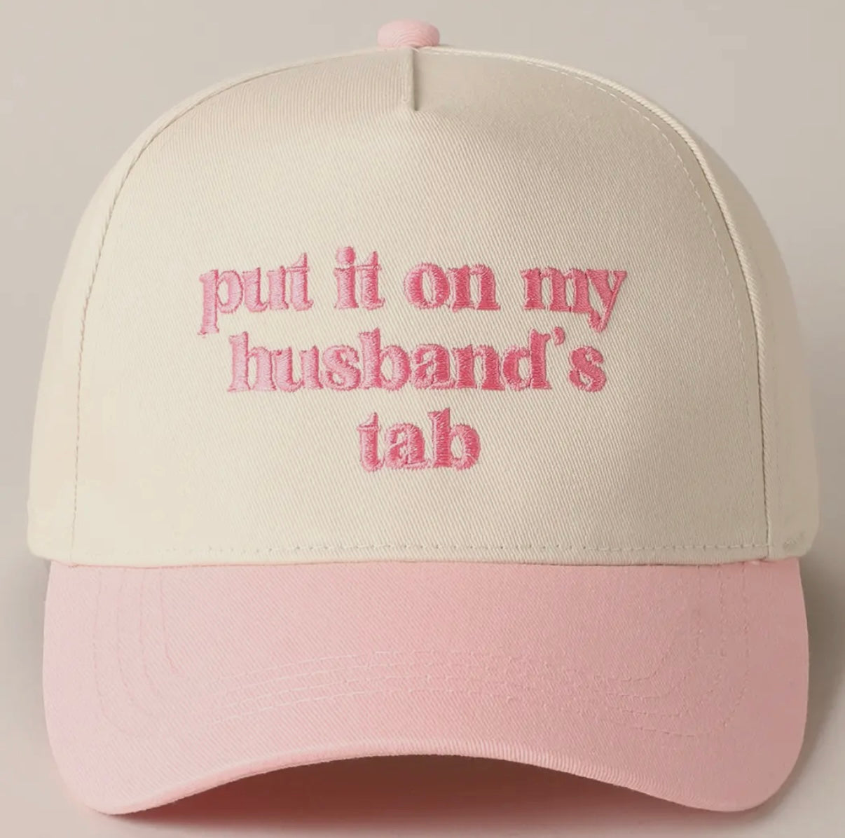 Put It On My Husbands Tab Trucker Hat