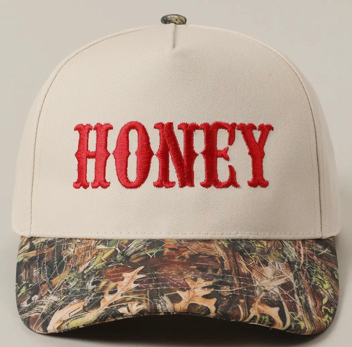 Honey Trucker Hat- Red & Camo