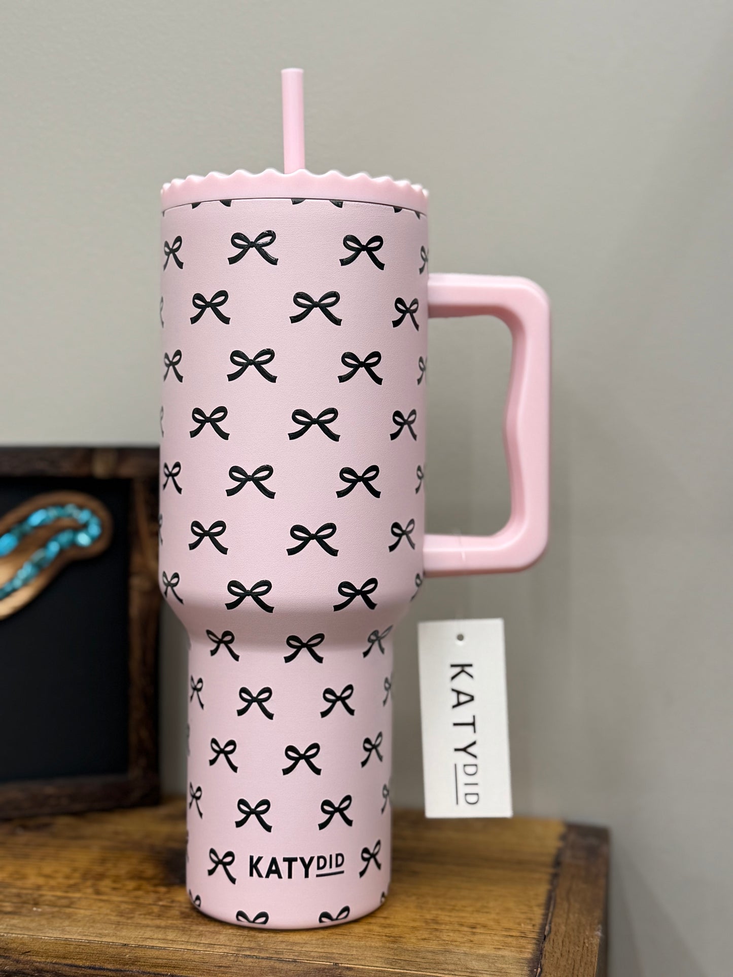 Black & Pink Mini Coquette Bow Tumbler