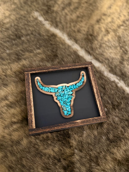 Small Turquoise Bullskull- Sign