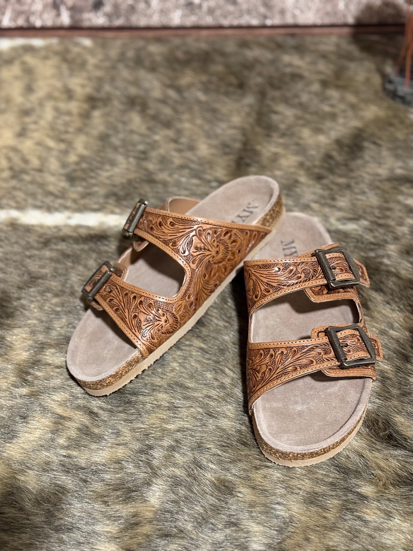 Falling Feather Sandals- Brown