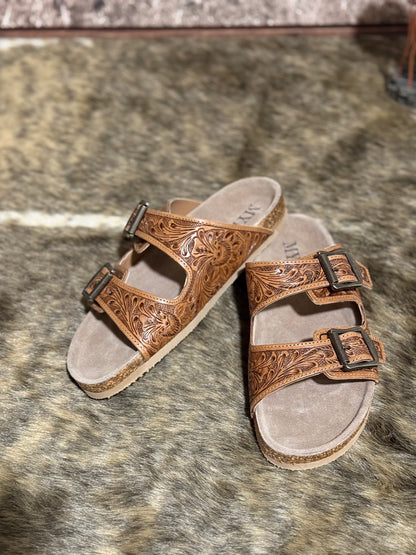 Falling Feather Sandals- Brown