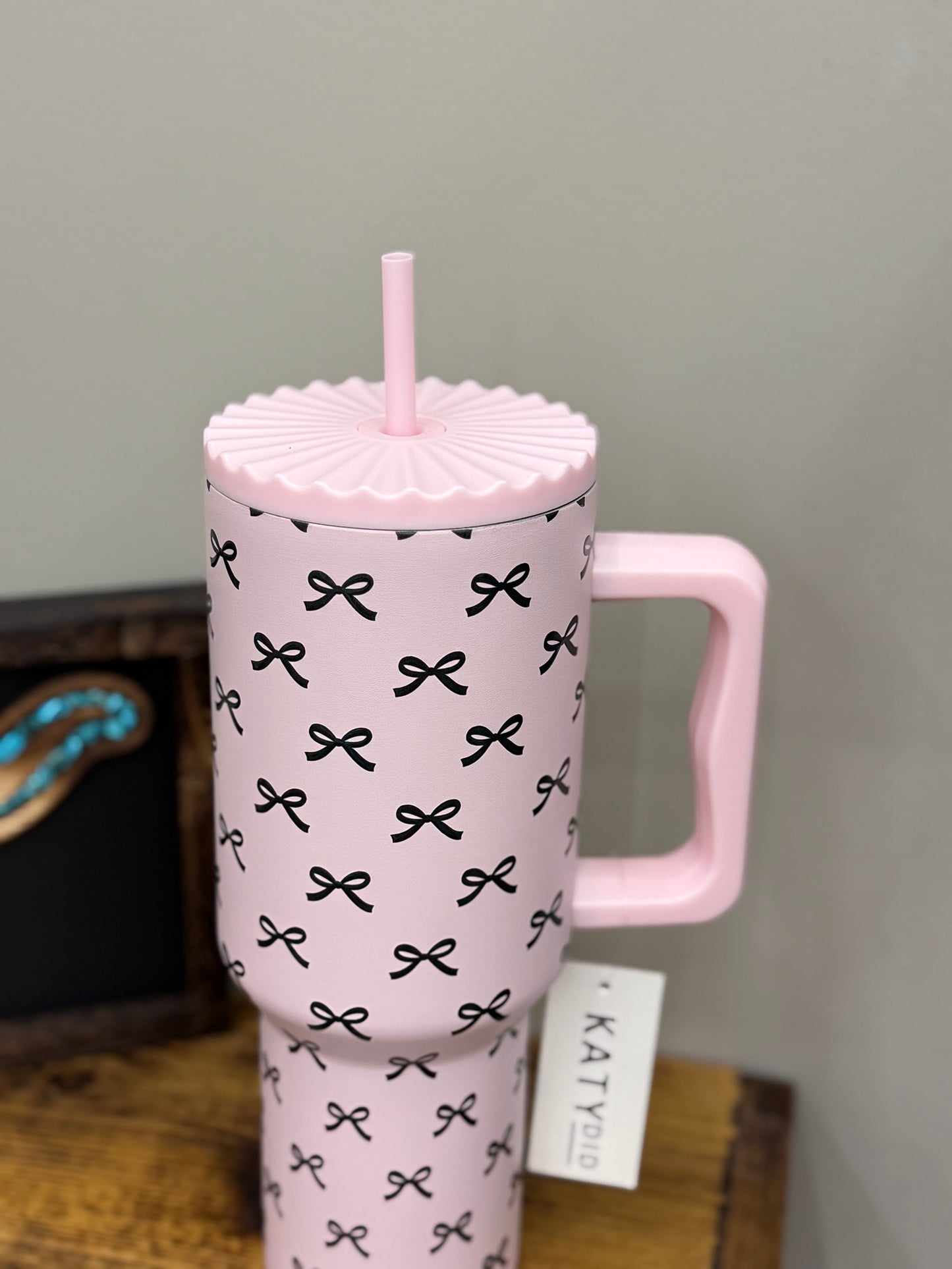 Black & Pink Mini Coquette Bow Tumbler