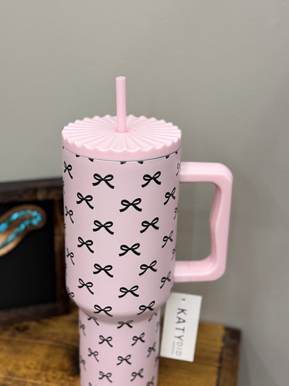 Black & Pink Mini Coquette Bow Tumbler